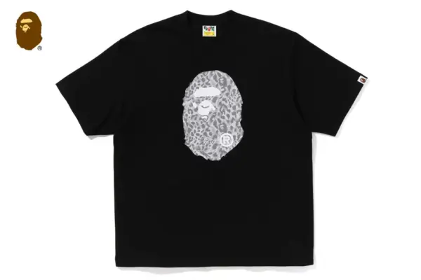 Noxx Чоловіча футболка з принтом BAPE WILD LEOPARD, Чорний Noxx Чоловіча футболка з принтом BAPE WILD LEOPARD, Чорний