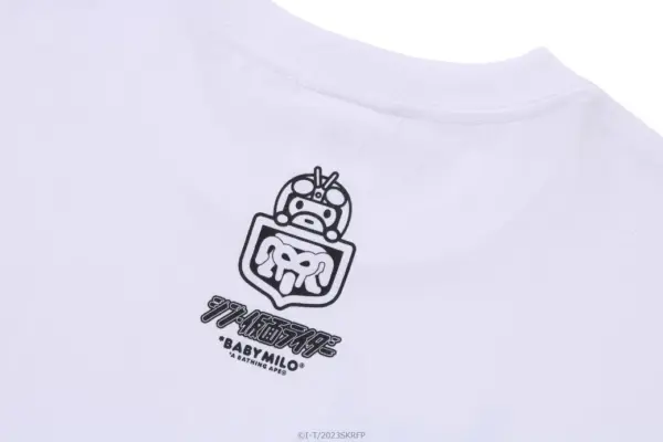 Noxx Чоловіча футболка з принтом BAPE X SHIN KAMEN RIDER SHOCKER, Білий Noxx Чоловіча футболка з принтом BAPE X SHIN KAMEN RIDER SHOCKER, Білий
