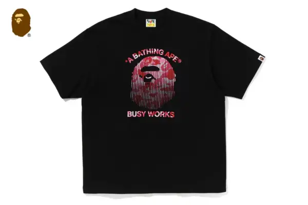 Noxx Чоловіча футболка з принтом BAPE ABC CAMO FADE APE HEAD, Чорний Noxx Чоловіча футболка з принтом BAPE ABC CAMO FADE APE HEAD, Чорний