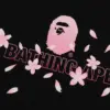 Noxx Чоловіча футболка з принтом BAPE SAKURA LOGO, Чорний