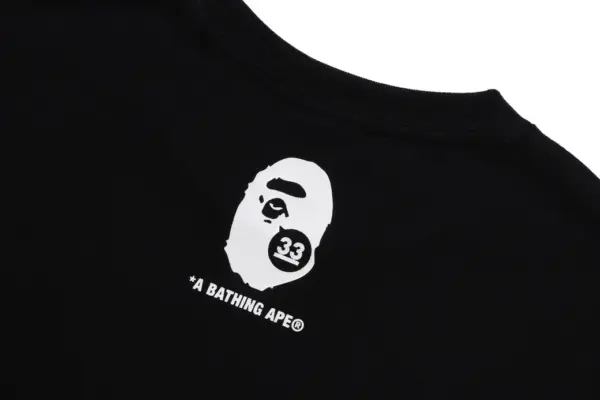 Noxx Чоловіча футболка з принтом BAPE A BATHING APE 33RD ANNIV. APE HEAD, Чорний