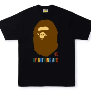 Noxx Чоловіча футболка з принтом BAPE COLORS BY BATHING APE, Чорний Noxx Чоловіча футболка з принтом BAPE COLORS BY BATHING APE, Чорний