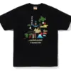 Noxx Чоловіча футболка з принтом BAPE JAPAN CULTURE, Чорний Noxx Чоловіча футболка з принтом BAPE JAPAN CULTURE, Чорний