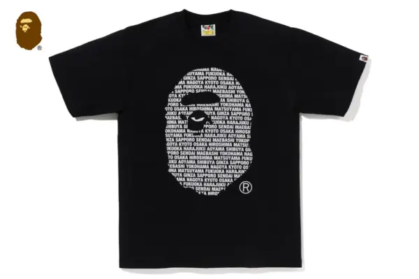 Noxx Чоловіча футболка з принтом BAPE JAPAN APE HEAD, Чорний Noxx Чоловіча футболка з принтом BAPE JAPAN APE HEAD, Чорний