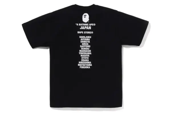 Noxx Чоловіча футболка з принтом BAPE JAPAN APE HEAD, Чорний Noxx Чоловіча футболка з принтом BAPE JAPAN APE HEAD, Чорний