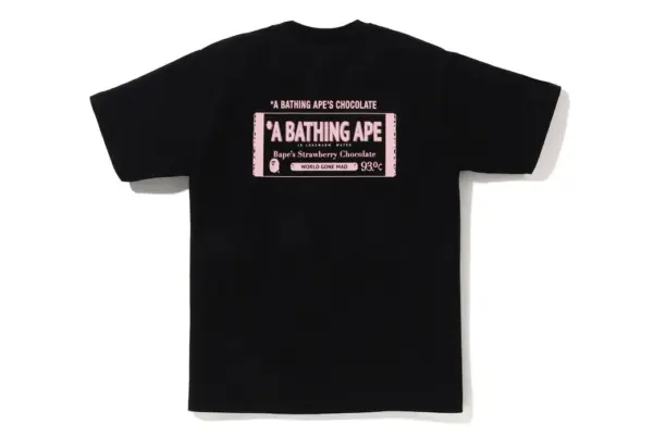 Noxx Чоловіча футболка з принтом BAPE CHOCOLATE BAR, Чорний Noxx Чоловіча футболка з принтом BAPE CHOCOLATE BAR, Чорний