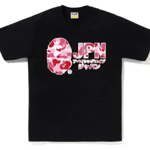 Noxx Чоловіча футболка з принтом BAPE JPN KATAKANA, Чорний Noxx Чоловіча футболка з принтом BAPE JPN KATAKANA, Чорний