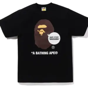 Noxx Чоловіча футболка з принтом BAPE STORE HIROSHIMA, Чорний Noxx Чоловіча футболка з принтом BAPE STORE HIROSHIMA, Чорний