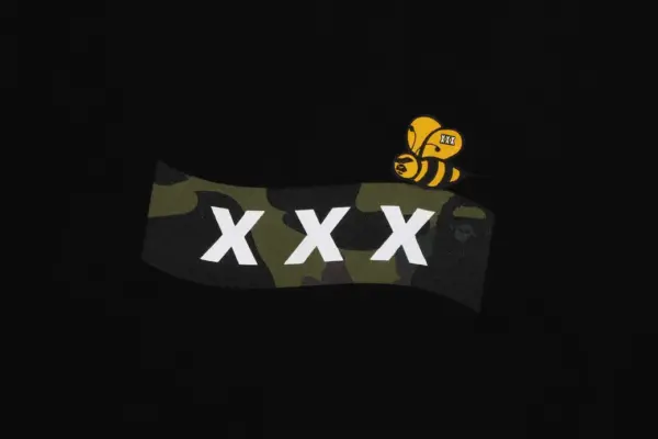 Noxx Чоловіча футболка з принтом BAPE X GOD SELECTION XXX, Чорний Noxx Чоловіча футболка з принтом BAPE X GOD SELECTION XXX, Чорний