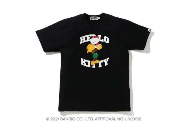 Noxx Чоловіча футболка з принтом BAPE BABY MILO X HELLO KITTY, Чорний