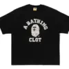 Noxx Чоловіча футболка з принтом BAPE CLOT, Чорний Noxx Чоловіча футболка з принтом BAPE CLOT, Чорний