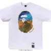 Noxx Чоловіча футболка з принтом BAPE X Van Gogh, Білий Noxx Чоловіча футболка з принтом BAPE X Van Gogh, Білий