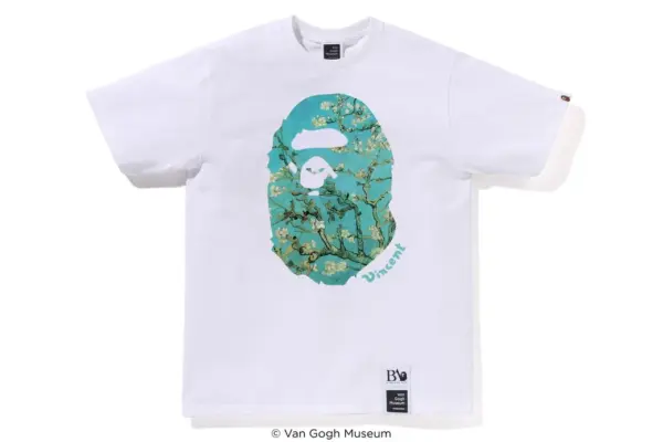 Noxx Чоловіча футболка з принтом BAPE X Van Gogh, Білий