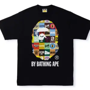 Noxx Чоловіча футболка з принтом BAPE CLASSIC LOGO BY BATHING APE, Чорний Noxx Чоловіча футболка з принтом BAPE CLASSIC LOGO BY BATHING APE, Чорний