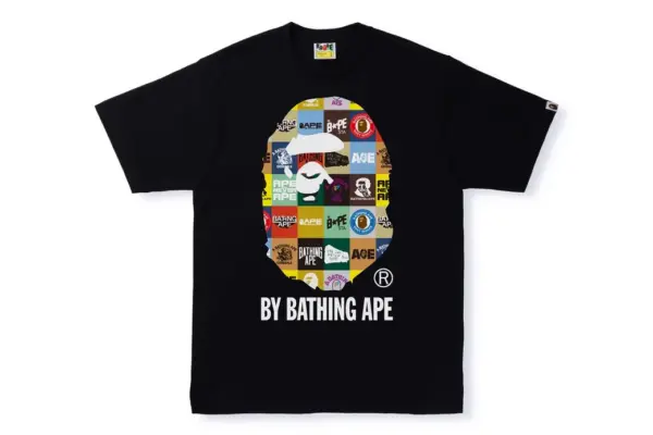 Noxx Чоловіча футболка з принтом BAPE CLASSIC LOGO BY BATHING APE, Чорний