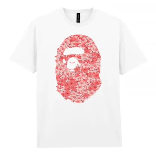 Noxx Чоловіча футболка з принтом Bape Бейп 000003, Білий Noxx Чоловіча футболка з принтом Bape Бейп 000003, Білий