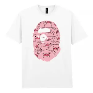 Noxx Чоловіча футболка з принтом Bape Бейп 000006, Білий Noxx Чоловіча футболка з принтом Bape Бейп 000006, Білий