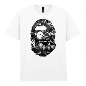 Noxx Чоловіча футболка з принтом Bape Бейп 000008, Білий Noxx Чоловіча футболка з принтом Bape Бейп 000008, Білий