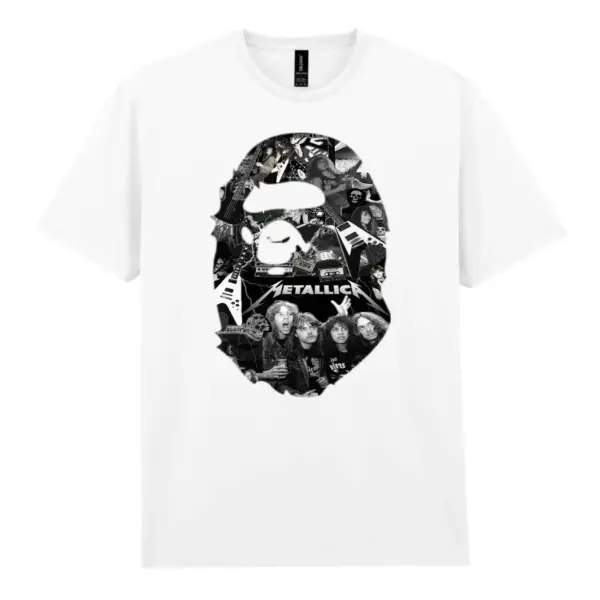 Noxx Чоловіча футболка з принтом Bape Бейп 000008, Білий Noxx Чоловіча футболка з принтом Bape Бейп 000008, Білий