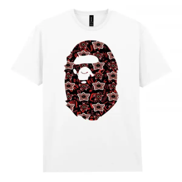 Noxx Чоловіча футболка з принтом Bape Бейп 000009, Білий Noxx Чоловіча футболка з принтом Bape Бейп 000009, Білий