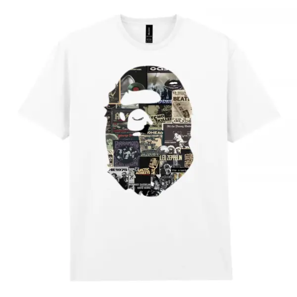 Noxx Чоловіча футболка з принтом Bape Бейп 000011, Білий