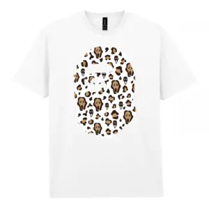 Noxx Чоловіча футболка з принтом Bape Бейп 000090, Білий Noxx Чоловіча футболка з принтом Bape Бейп 000090, Білий