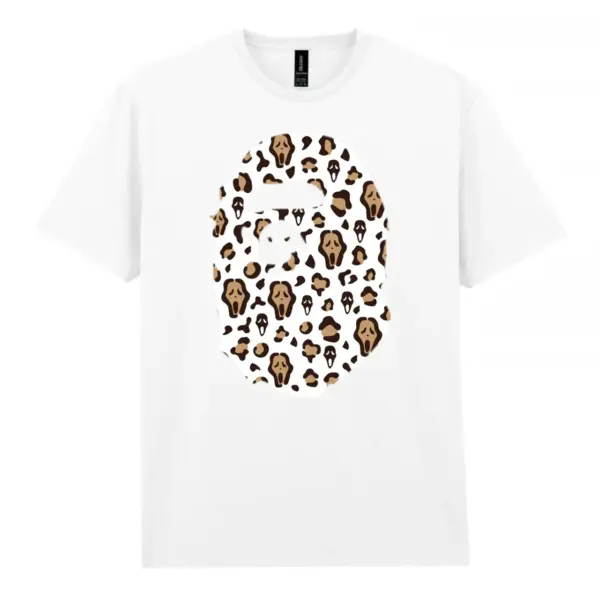 Noxx Чоловіча футболка з принтом Bape Бейп 000090, Білий Noxx Чоловіча футболка з принтом Bape Бейп 000090, Білий