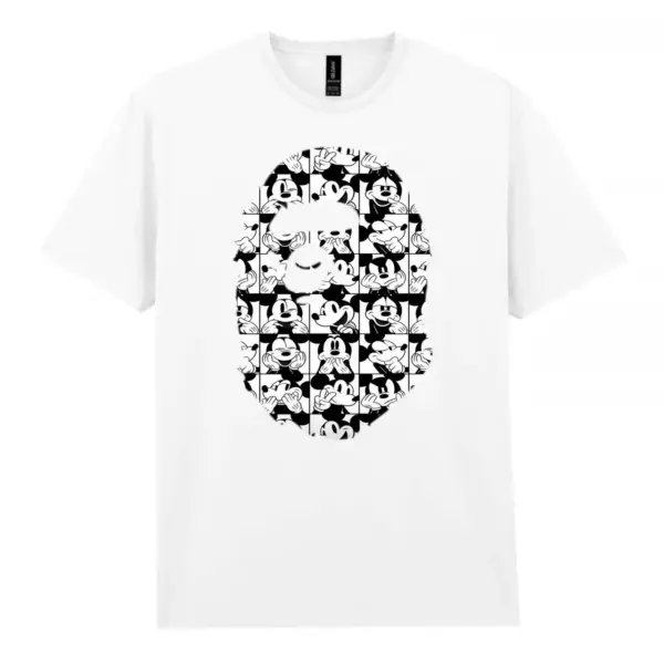 Noxx Чоловіча футболка з принтом Bape Бейп 000033, Білий Noxx Чоловіча футболка з принтом Bape Бейп 000033, Білий