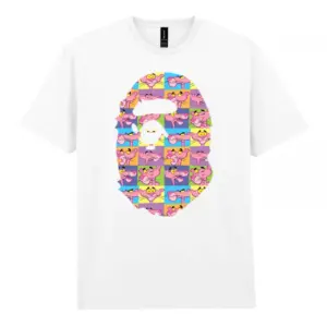 Noxx Чоловіча футболка з принтом Bape Бейп 000035, Білий Noxx Чоловіча футболка з принтом Bape Бейп 000035, Білий