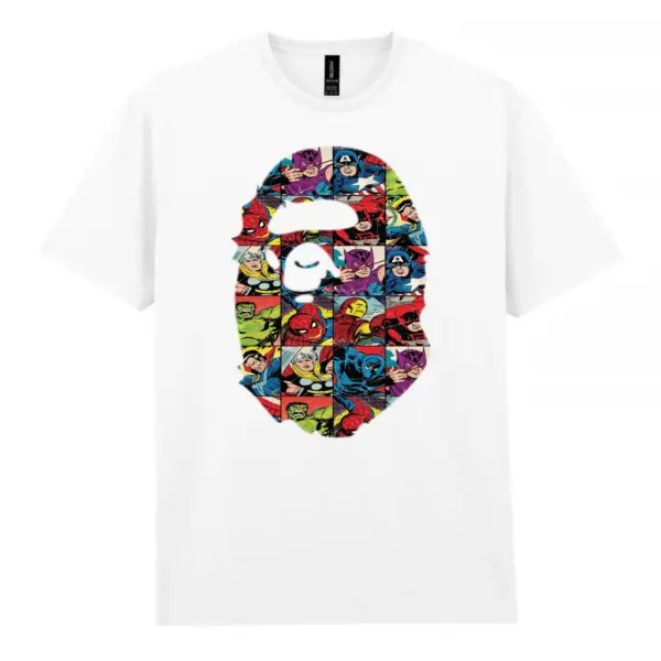 Noxx Чоловіча футболка з принтом Bape Бейп 000038, Білий