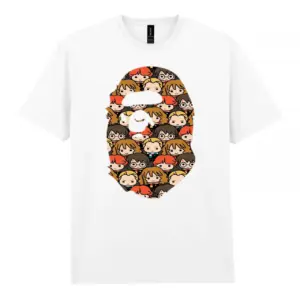Noxx Чоловіча футболка з принтом Bape Бейп 000041, Білий Noxx Чоловіча футболка з принтом Bape Бейп 000041, Білий