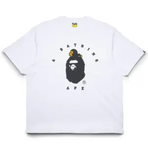 Noxx Чоловіча футболка з принтом Bape Milo College Graphic, Білий Noxx Чоловіча футболка з принтом Bape Milo College Graphic, Білий