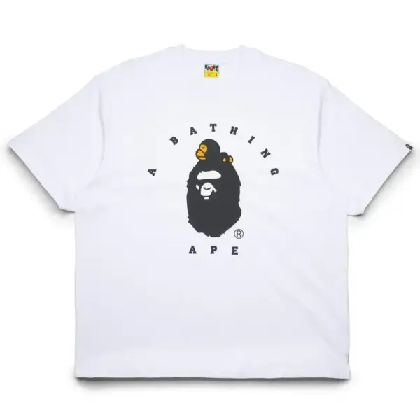 Noxx Чоловіча футболка з принтом Bape Milo College Graphic, Білий