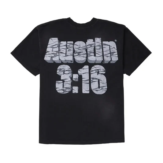 Noxx Чоловіча футболка з принтом Hellstar Wrestlemania Austin 3:16 T-Shirt (Black), Чорний Noxx Чоловіча футболка з принтом Hellstar Wrestlemania Austin 3:16 T-Shirt (Black), Чорний