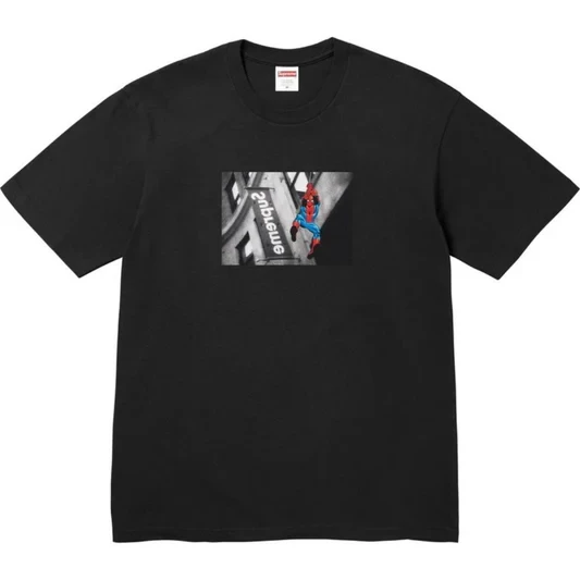 Noxx Чоловіча футболка з принтом Supreme Spiderman, Чорний Noxx Чоловіча футболка з принтом Supreme Spiderman, Чорний