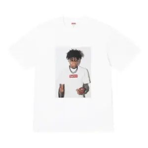 Noxx Чоловіча футболка з принтом Supreme NBA Youngboy, Білий Noxx Чоловіча футболка з принтом Supreme NBA Youngboy, Білий