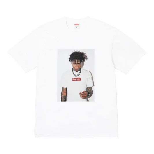 Noxx Чоловіча футболка з принтом Supreme NBA Youngboy, Білий
