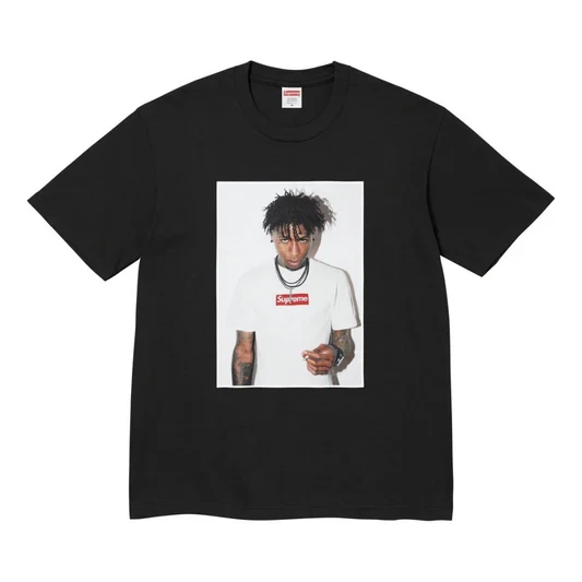 Noxx Чоловіча футболка з принтом Supreme NBA Youngboy, Чорний Noxx Чоловіча футболка з принтом Supreme NBA Youngboy, Чорний