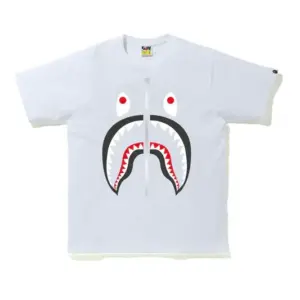 Noxx Чоловіча футболка з принтом Bape Shark, Білий Noxx Чоловіча футболка з принтом Bape Shark, Білий