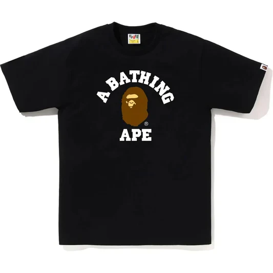 Noxx Чоловіча футболка з принтом Bape College, Чорний