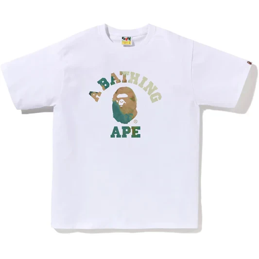 Noxx Чоловіча футболка з принтом Bape Tie Dye College, Білий