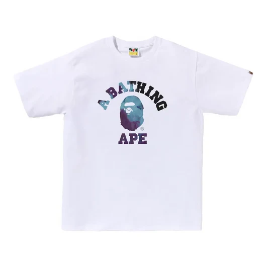 Noxx Чоловіча футболка з принтом Bape Tie Dye College, Білий