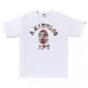 Noxx Чоловіча футболка з принтом Bape Check College, Білий Noxx Чоловіча футболка з принтом Bape Check College, Білий