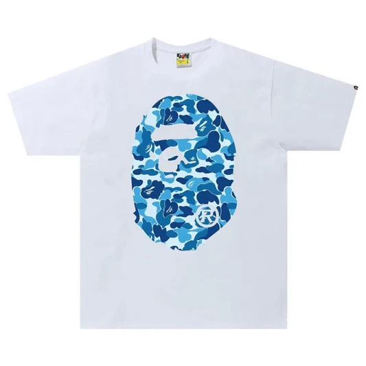 Noxx Чоловіча футболка з принтом Bape ABC Camo Big Ape Head, Білий