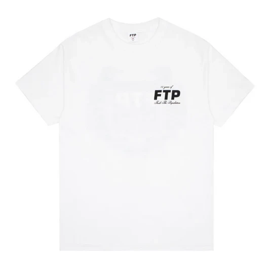 Noxx Чоловіча футболка з принтом FTP 15 Year Anniversary, Білий