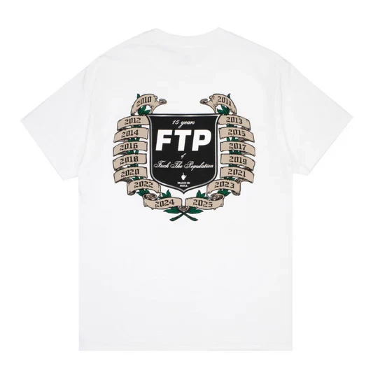 Noxx Чоловіча футболка з принтом FTP 15 Year Anniversary, Білий
