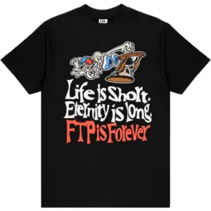 Noxx Чоловіча футболка з принтом FTP Forever, Чорний Noxx Чоловіча футболка з принтом FTP Forever, Чорний