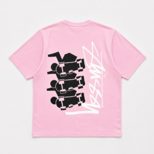 Noxx Чоловіча футболка з принтом Stussy, Рожевий Noxx Чоловіча футболка з принтом Stussy, Рожевий