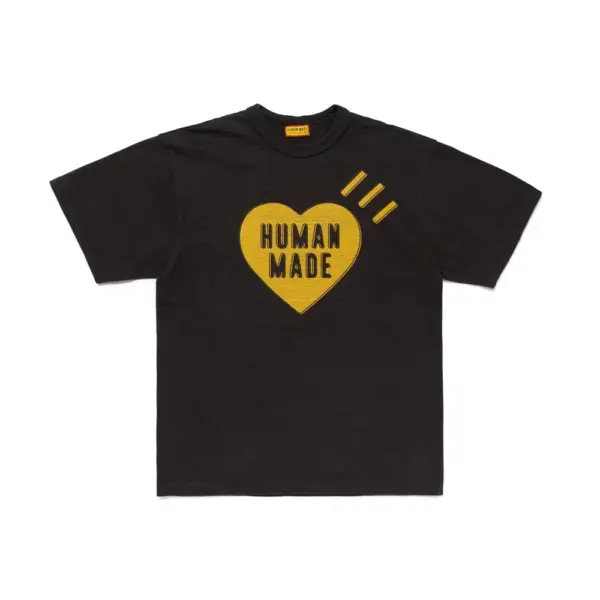 Noxx Чоловіча футболка з принтом HUMAN MADE, Чорний Noxx Чоловіча футболка з принтом HUMAN MADE, Чорний