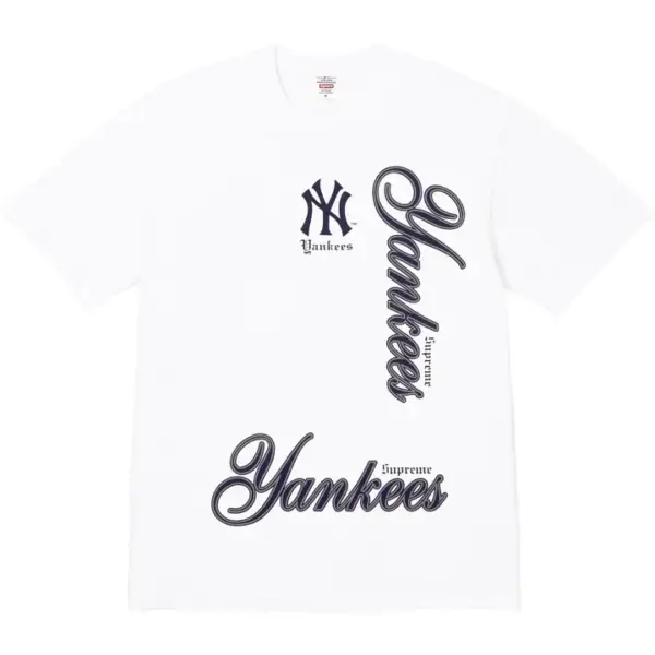 Noxx Чоловіча футболка з принтом Supreme MLB Teams NY, Білий